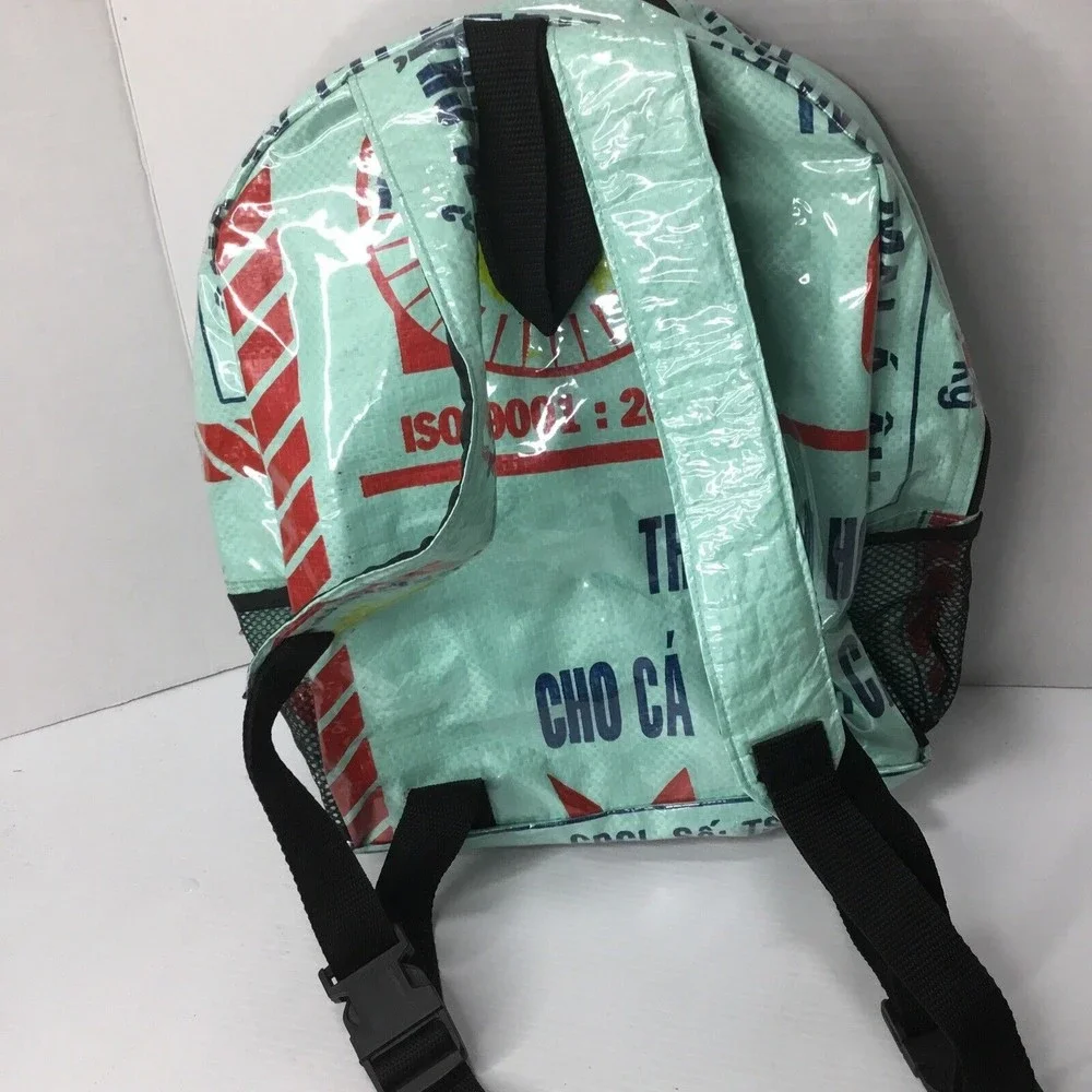 Khmer Fair Trade Handmade Casual Backpack Cambodia Turquoise Red Mermaid